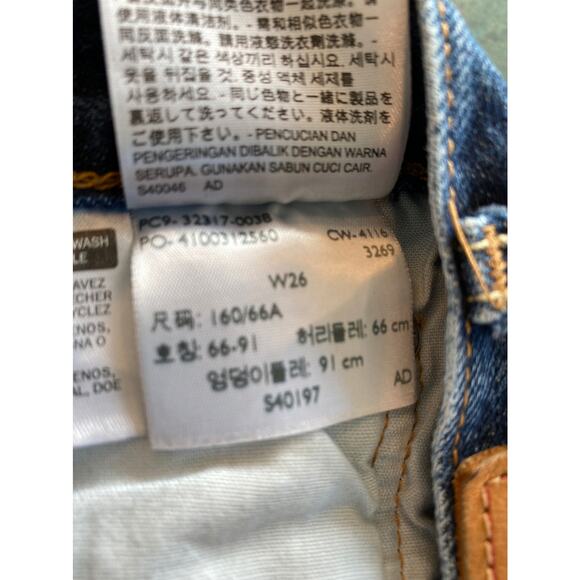 Levi’s 501 shorts cut offs blue jean denim button fly 100% cotton size w26 - Picture 8 of 9